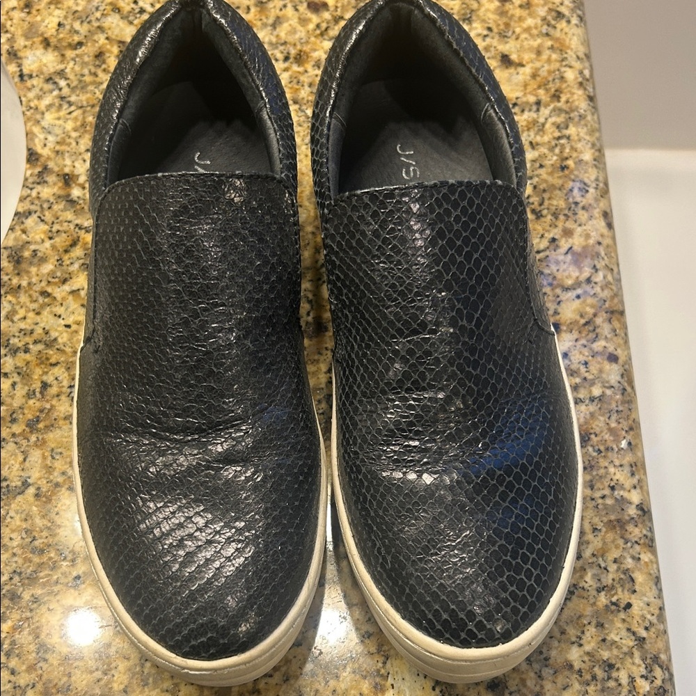 Black snakeskin sneakers by JSlides-
